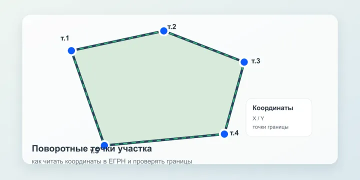 Координаты поворотных точек земельного участка в 2026 году: как читать ЕГРН и проверить границы