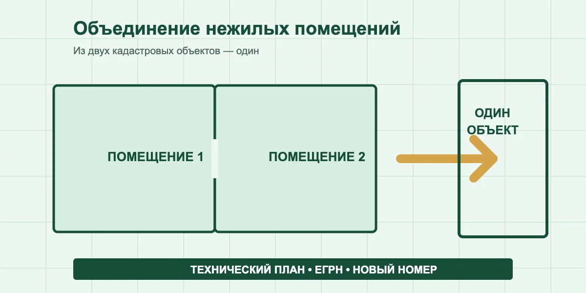 Объединение нежилых помещений в 2026 году: технический план и учет в ЕГРН