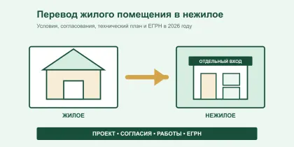 Перевод жилого помещения в нежилое в 2026 году: условия, документы и ЕГРН