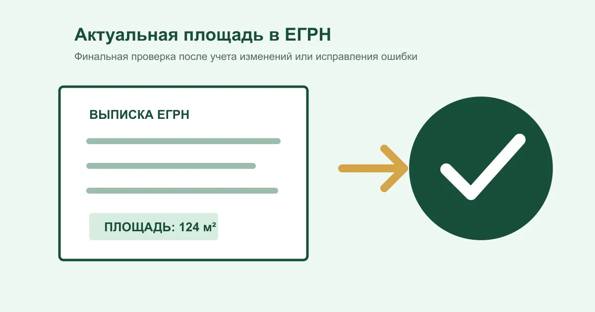 Актуальная площадь объекта в выписке ЕГРН