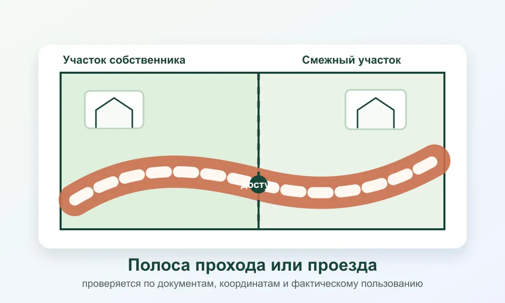 Проезд, проход и границы участка при сервитуте
