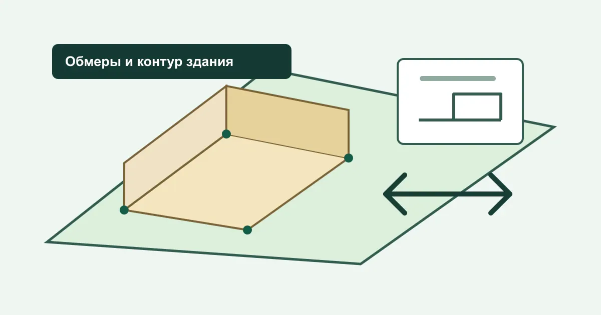 Обмеры дома и подготовка контура здания