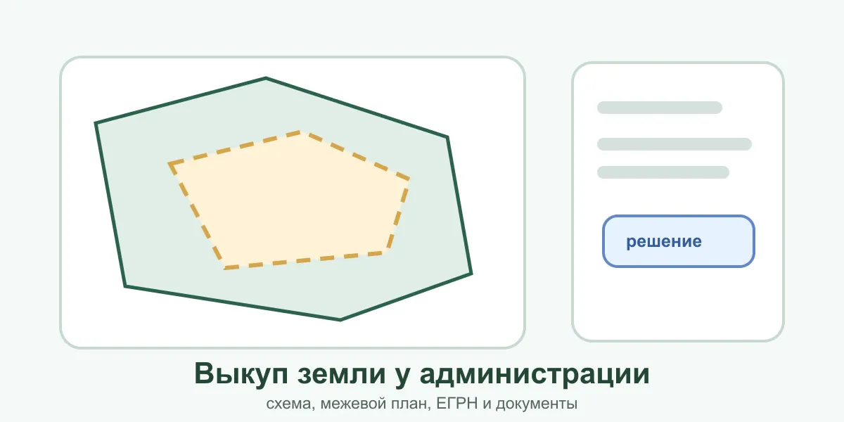 Выкуп земельного участка у администрации в 2026 году: кадастровые документы, схема и ЕГРН