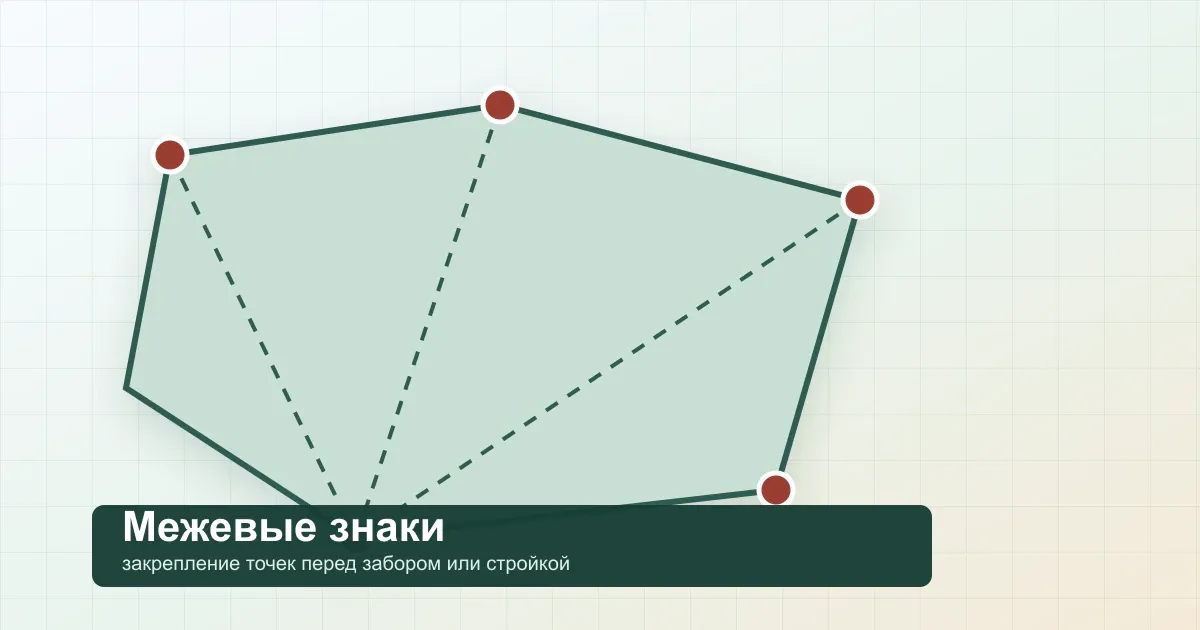 Закрепление межевых точек на участке